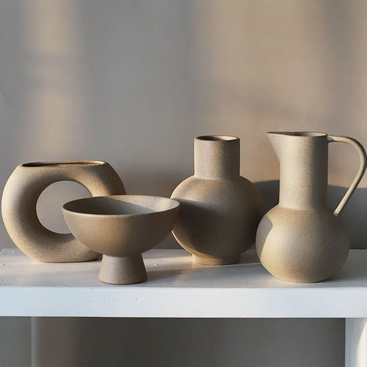 Nordic Sand Clay Pot Ceramics Vase |Home Decoration. Flower Vase|
