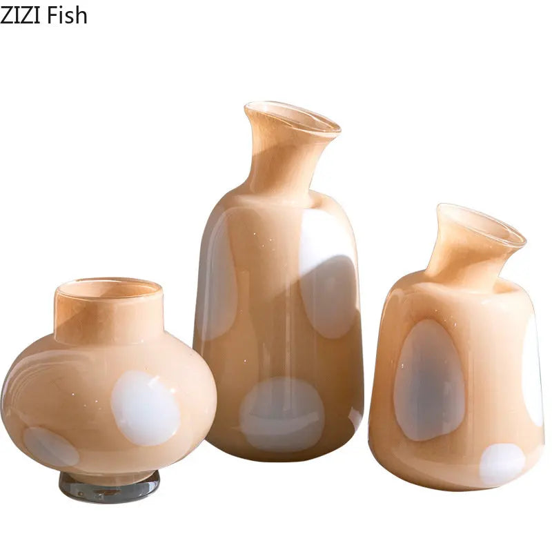 / Boutique / Beveled Mouth Painted Glass Vase | Vase. Decoration. Floral Vase. Modern Decor|